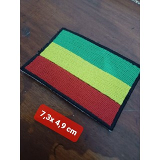 แผ่นแพทช์ ปักลายธง jamaika rasta ขนาด 4.9 X7.3 ซม. สําหรับตกแต่งเสื้อผ้า