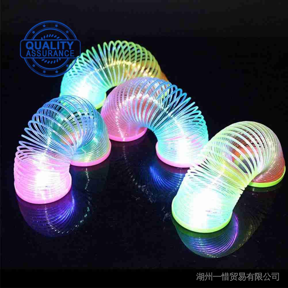 3d Glow in Dark Walking Rainbow Spring Toy Circle Slinky Stretch Toy Magic Circle S8L6