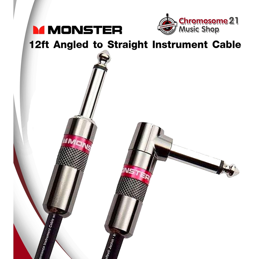 สายแจ็ค Monster Classic 12ft Angled to Straight Instrument Cable หัวตรง-หัวงอ