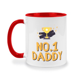 แก้วกาแฟสกรีนข้อความ No.1 Daddy, ของขวัญสำหรัญคุณพ่อ, วันพิเศษสำหรับคุณพ่อ, แก้วสกรีนข้อความเหมาะสำหรับวันพ่อ