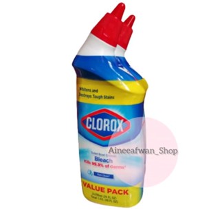 แพค​คู่​ (2×709 มล.)​Clorox​ toilet bowl cleaner น้ำยาล้างห้องน้ำ( Rain clean)