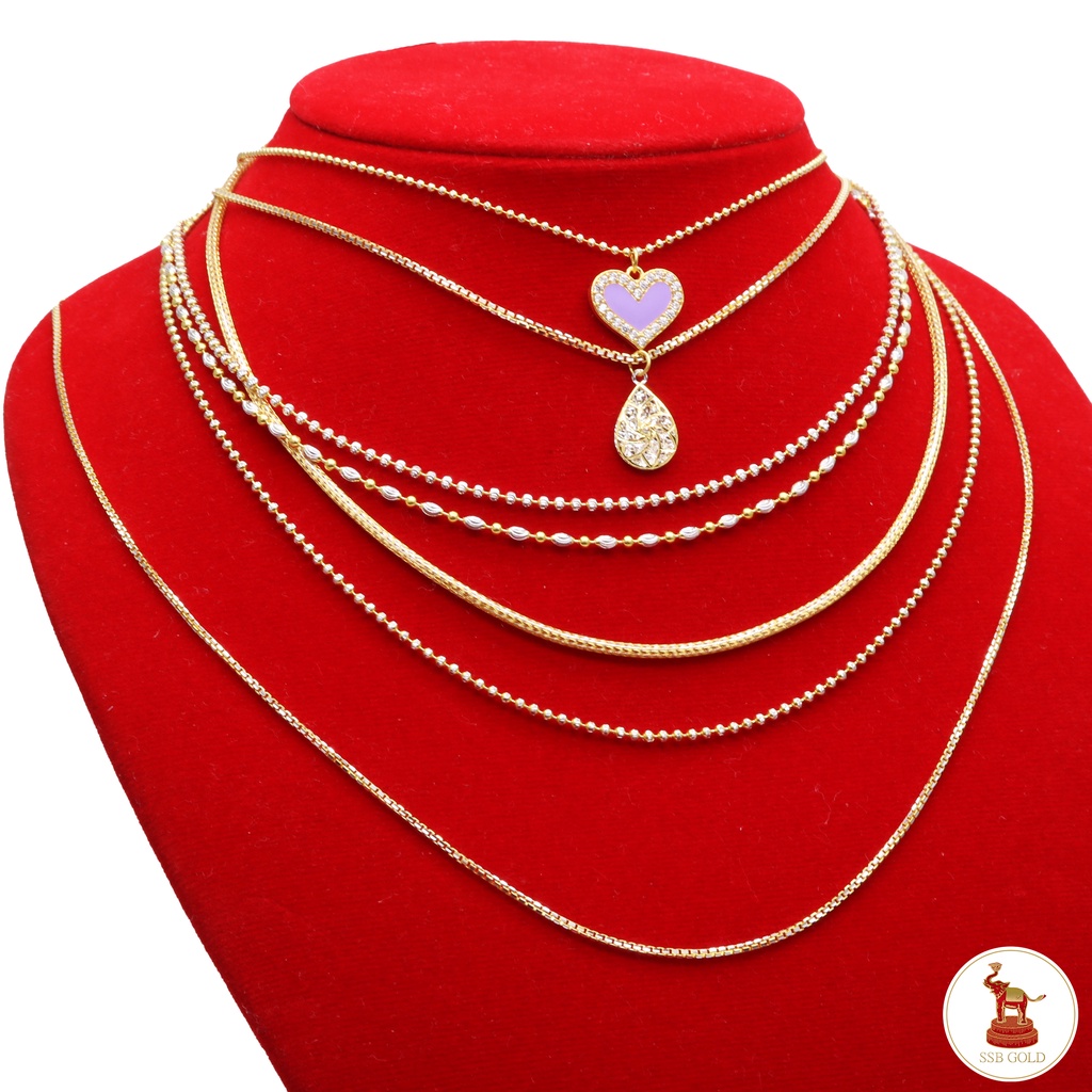 สร้อยคอทอง 2 สลึง ทองแท้ 96.5% แบบสองกษัตริย์ (สองสี) ขายได้ จำนำได้ [ผ่อน0%ผ่านบัตรเครดิต]