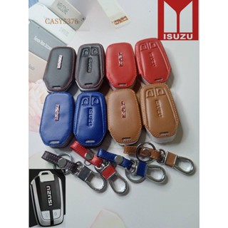 พร้อมส่ง เคสกุญแจรรีโมท ISUZU D-max Mu X 1.9/3.0 (2012-2018) ซองหนังแท้ ซองหนังใส่กุญแจ (โลโก้โลหะ)