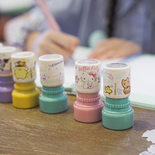 ตัวปั๊ม ซานริโอ Stamp Sanrio มา6ลาย Kuromi Kitty Littletwinstars Hangyodon Pompompurin My melody