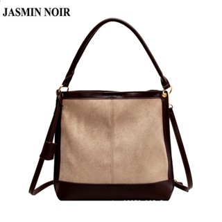 Jasmin NOIR กระเป๋าสะพายไหล่ กระเป๋าถือ หนังนิ่ม ใบใหญ่ เรียบง่าย สําหรับสตรี