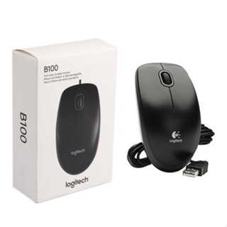 MOUSE (เม้าส์) LOGITECH B100 USB (BLACK) สายยาว 1.8 ประกัน 3 ปี *ของแท้ ประกันศูนย์ไทย*