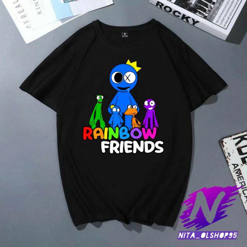 เสื้อยืด ลายเกม rainbow friends roblox สีรุ้ง สําหรับเด็ก
