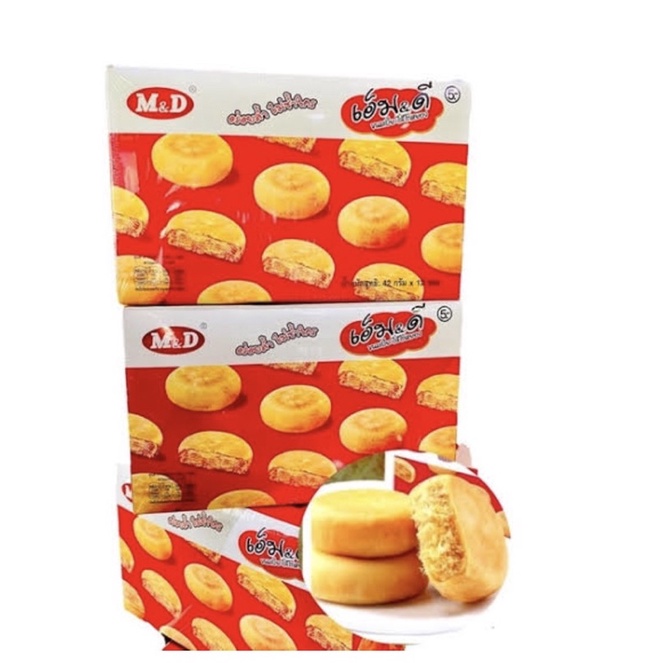 ขนมเปี๊ยะไก่หยองM&Dแป้งบางไส้แน่นม้วก อร่อยยกกล่อง12ชิ้น