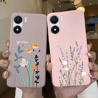 เคสซิลิโคนนิ่ม ลายดอกไม้ ไดโนเสาร์ สําหรับ Vivo Y02S Y16 Vivo Y02S V2203 Y16 VivoY02S Y 02S Y 16