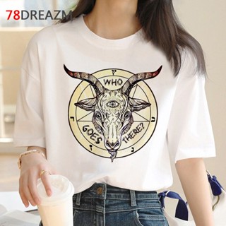 เสื้อเบลาส์ เสื้อเชิ้ตด้านบน baphomet ชายน่ารักสุนทรียศาสตร์ฮาราจูกุกราฟิกเสื้อยืด ulzzang เสื้อผ้า ulzzang สตรีทแวร์