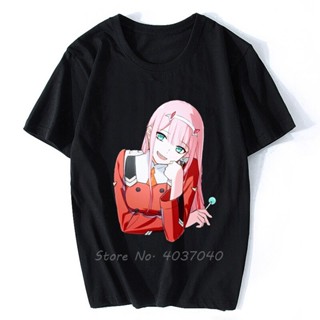 เสื้อยืดสีขาวผู้ชาย เสื้อยืด Zeven Hoofdzonden Mannen พิมพ์ลาย Darling In De Franxx Nul Twee Mannen Katoenen เสื้อยืดฮิป