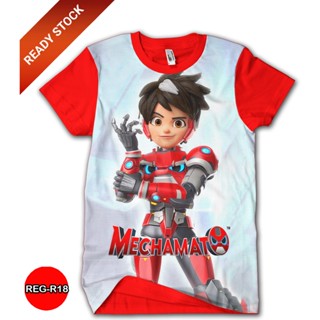 เสื้อยืด พิมพ์ลายการ์ตูน Mechamato Armored Hero 3 มิติ สําหรับเด็ก REG-R18