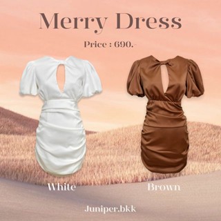 RBS05 l MERRY DRESS เดรสซาตินซับในทั้งตัว