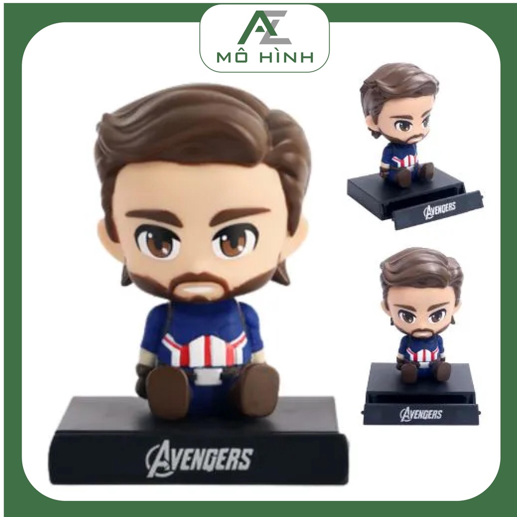 Cute Captain America chibi Model, Superhero Squad Figure, Avengers Marver, Superman Car Decorative