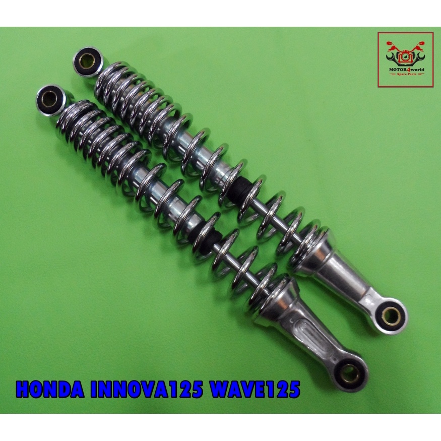 "CHROME" REAR SHOCK SET Fit For HONDA INNOVA125 WAVE125 // โช๊คหลัง สปริงชุบ กระบอกชุบ