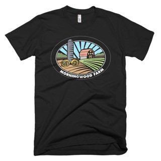 T-shirt  เสื้อยืดแขนสั้น ลาย Morningwood Farm ตลกS-5XL