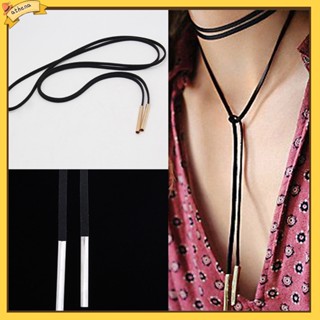 [Athena] Fashion Women Boho Sexy Black Faux Leather Choker Necklace Jewelry Simple Punk