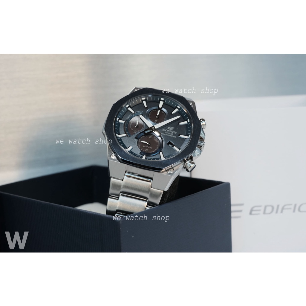 รับประกันศูนย์ไทย CMG EDIFICE ของเเท้ รุ่น EFS-S570D-1AUDF สีเงิน สายสแตนเลส จอสีดำ หน้าปัด Sapphare