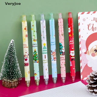 [VeryJoe] ปากกาหมึกเจล ลายคริสต์มาส 0.5 มม. สีดํา ยืดหดได้ สําหรับเครื่องเขียน โรงเรียน สํานักงาน 1 6 ชิ้น [TH]