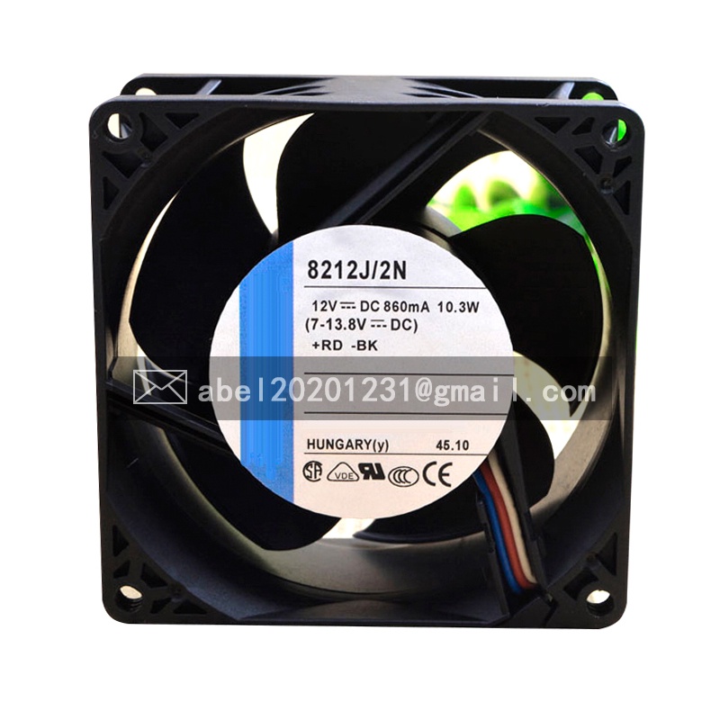 SZ ยี่ห้อใหม่ 8212J/2N 8212 J/2N 12VDC 4WIRES COOLING FAN 8038 80*80*38 มม.