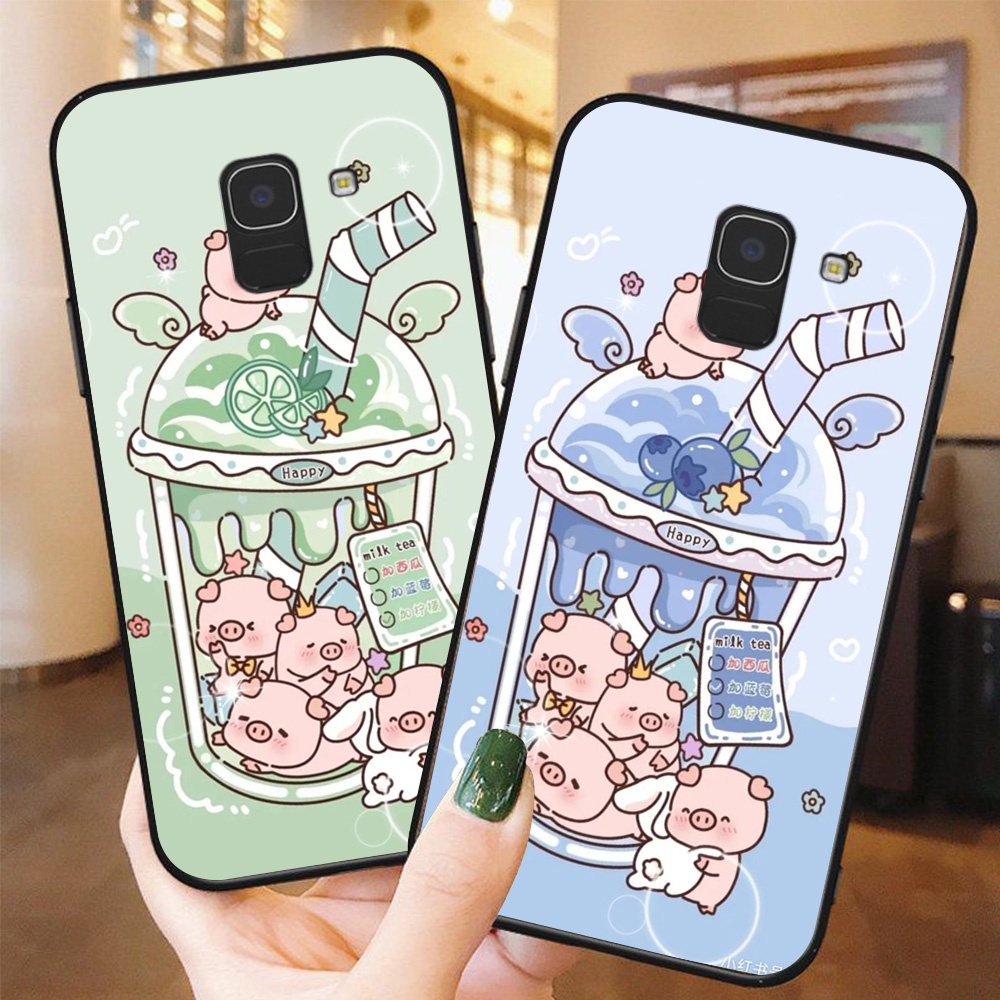 Samsung j6 2018 / ss j6 plus / ss j6+ / ss a8 2018 / ss a8 plus 2018 เคสโทรศัพท์ชานมสไตล์วัยรุ่น