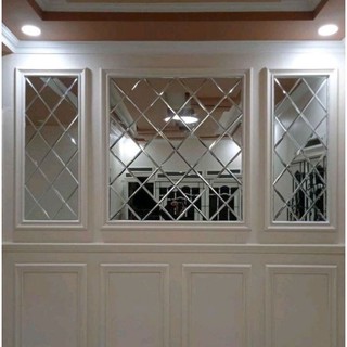 Kaca Cermin Aesthetic ASLI 100% Ukuran 15CM X 15CM / Kaca Cermin Rectangular Dekorasi Dinding Rumah Minimalis