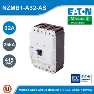 EATON Molded Case Circuit-Breaker (MCCB) 3P, 32A, 25kA ที่ 415VAC รหัส NZMB1-A32-AS สั่งซื้อได้ที่ร้าน Ucanbuys