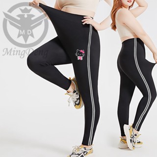 Printed leggings, nine-cent pants, women wear spring and autumn large-size hip-lifting yoga to show slimming exercise.