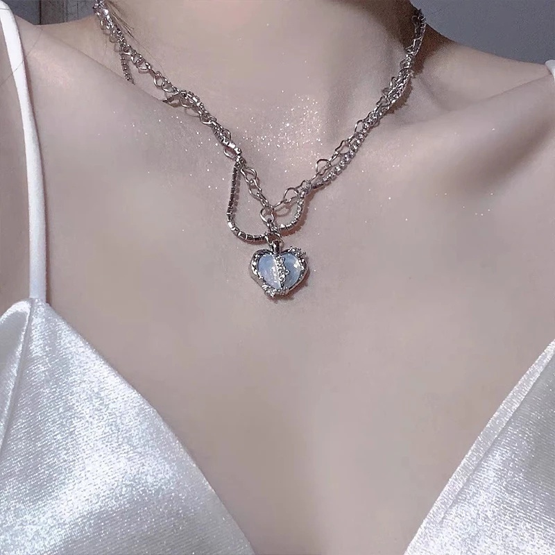 สร้อยคอโช้กเกอร์ ประดับลูกปัดคริสตัล ไข่มุก เพทาย Y2K ปีกนางฟ้า สีชมพู สีฟ้า ยาว 17 กม. สําหรับผู้หญิง