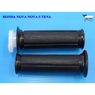 HONDA NOVA NOVA S TENA "BLACK" HANDLE GRIP SET with THROTTLE FILLING  // ปลอกมือ สีดำ  พร้อม  ไส้เร่ง