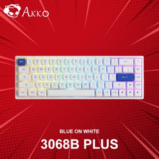 คีย์บอร์ด Akko 3068B Plus Blue on White (ภาษาอังกฤษ) ประกันศูนย์ 1 ปี