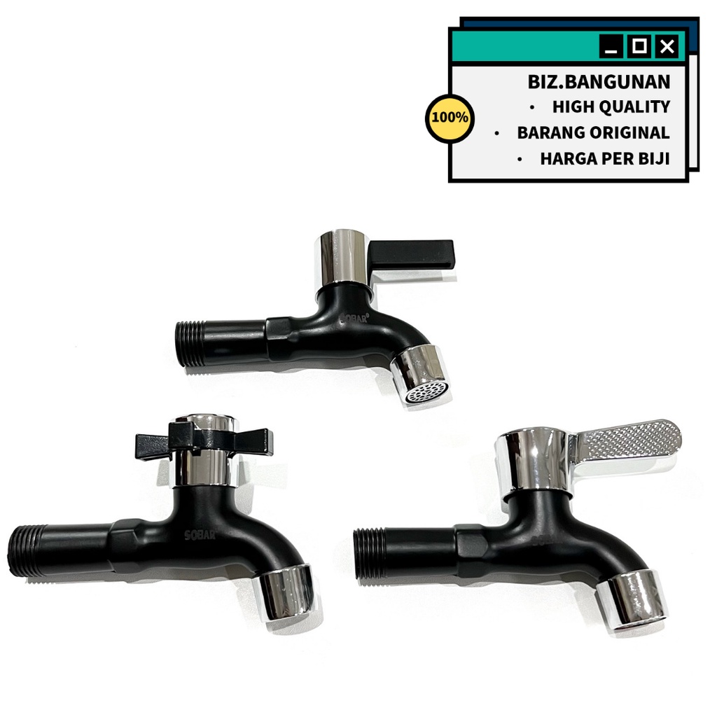 SOBAR ก๊อกติดผนังสีดํา 1/2" - น้ํา