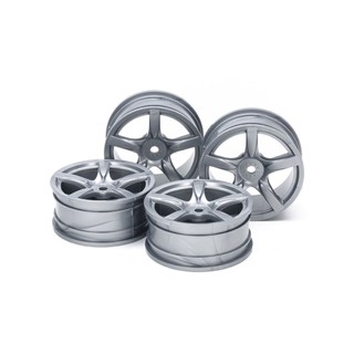 [อะไหล่รถบังคับ] TAMIYA 51072 SP.1072 Arched 5-Spoke Wheels 4pcs. (Silver, 24mm/±0) อะไหล่ทามิย่าแท้ rc