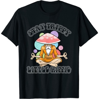 ใหม่ เสื้อยืดแฟชั่น แขนสั้น พิมพ์ลายโยคะ 1960S Stay Trippy Little Hippie สไตล์ฮิปปี้