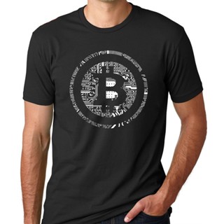 เสื้อยืดผ้าฝ้ายพิมพ์ลายแฟชั่น Sanc6 {พร้อมส่ง เสื้อยืดผ้าฝ้าย 100% พิมพ์ลาย Bitcoin Cryptocurrency Cyber Currency Financ