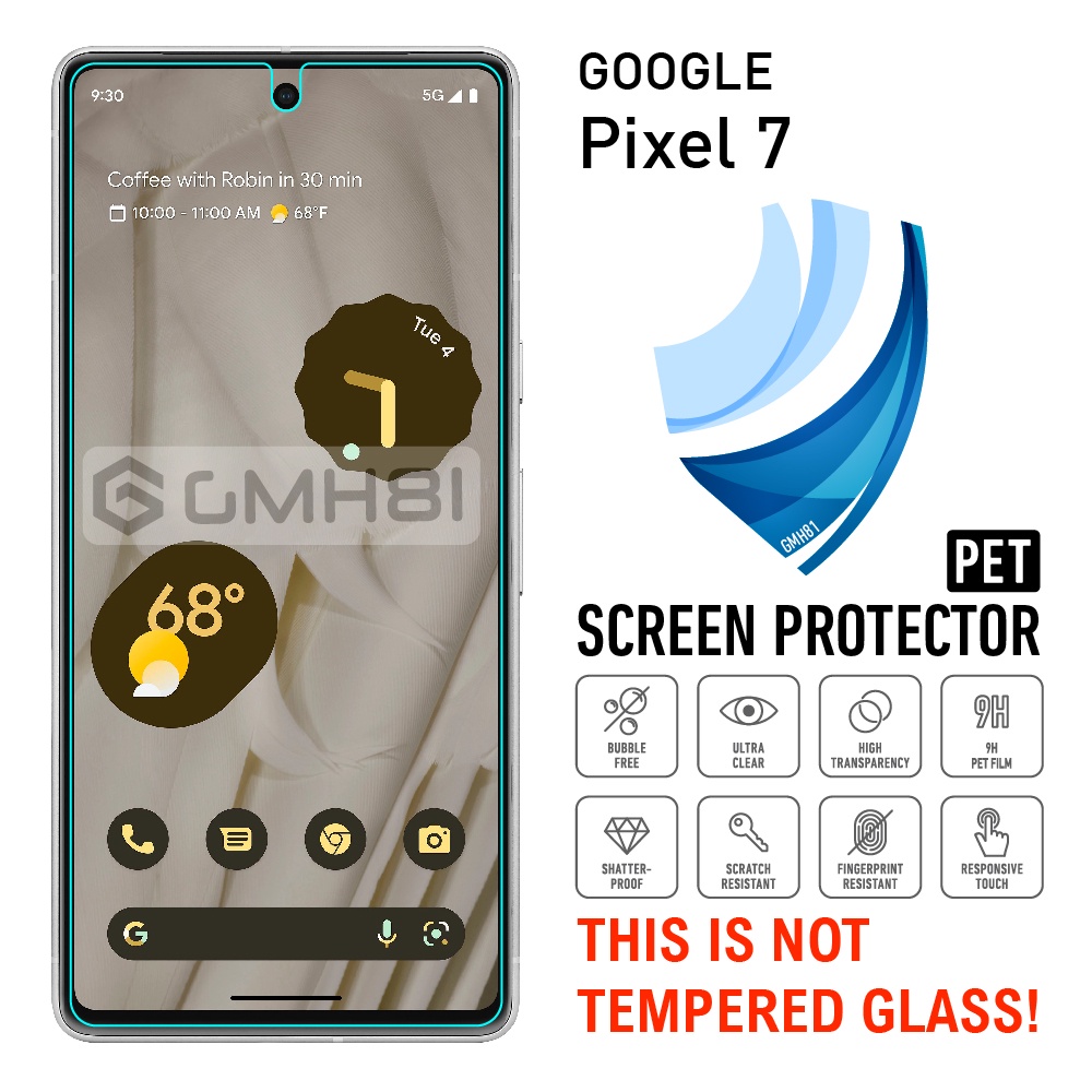 9H PET 0.3 มม.การดูดซึมช็อกป้องกันหน้าจอ Guard Anti Glare BlueRay BlueLight สําหรับ Google Pixel 7 /