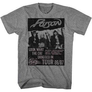 เสื้อยืดผ้าฝ้าย 100% พิมพ์ลาย Poison Music Look What Tour พลัสไซซ์ พลัสไซซ์ สําหรับผู้ชาย ของขวัญคริสต์