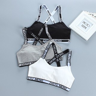 Bra for Girls 11 Teen Underwear Crop Top Topic Puberty Sport Training Bras Vest 8-14T Undies Lingerie Cotton Letter 10 12 13 15