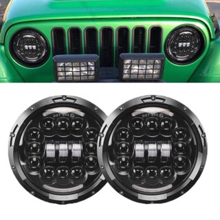 【พร้อมส่ง】ไฟหน้ารถยนต์ Led 7 นิ้ว คุณภาพสูง อุปกรณ์เสริม สําหรับ Lada Niva 4X4 Wrangler Hummer UAZ Hunter 2 ชิ้น