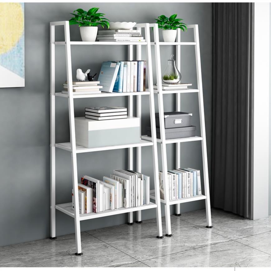 ชั้นวางของเหล็ก ชั้นหนังสือ ทรงบันไดมินิมอล วางของแต่งบ้าน โฮมออฟฟิศ เก็บของอเนกประสงค์