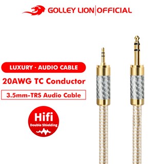 Golley LION สายเคเบิลเสียงสเตอริโอ ไนล่อนถัก 3.5 มม. เป็น 6.5 มม. 1/8 นิ้ว ตัวผู้ เป็น 1/4 นิ้ว ตัวผู้ TRS