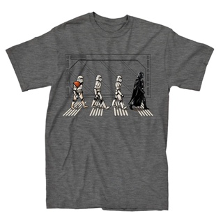 เสื้อยืดผ้าฝ้าย Yuanl5 [พร้อมส่ง] เสื้อยืดแขนสั้น พิมพ์ลาย Death Star Road Stormtrooper Crossing สีเทา พลัสไซซ์ ของขวัญว