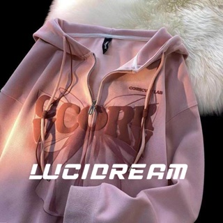 LUCIDREAM เสื้อกันหนาว เสื้อแขนยาว เสื้อฮู้ด 2022สินค้ามาใหม่ เกาหลี ใส่สบายๆ ทรงหลวม สไตล์สปอร์ต 37Z2290724