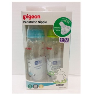 Pigeon พีเจ้น ขวดนม RPP ลายมูมิน จุกมินิ M [8oz/240ml] [แพ็ค 2 ขวด]