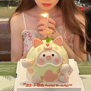 [พร้อมส่ง] ชุดตกแต่งเค้ก รูปหมูน่ารัก คุณภาพสูง มีกาวในตัว สําหรับตกแต่งเค้ก