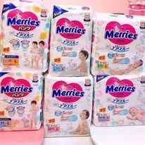 (Plus Piece) Merries Domestic Diapers กางเกง/สติ๊กเกอร์ NB90+6 / S82+6 / M64+4 / L58 / M58+6 / L44+6