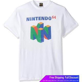 นินเทนโด ร์ตูนพิมพ์ฤดูร้อน ย์เสื้อยืด Nintendo Mens N64 Logo Short Sleeve T-Shirt Mens Nintendo T-shirt