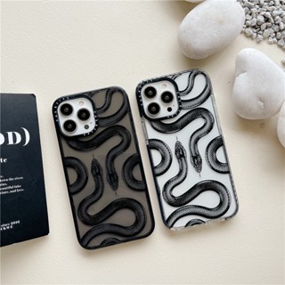 High Quality CaseTify เคสโทรศัพท์ซิลิโคน TPU ลายงู Black King Snake แฟชั่น สําหรับ iPhone 14 Pro Max 14 Plus 11 12 13 Pro Max X XS XR