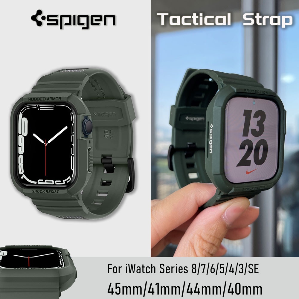 Spigen สายนาฬิกาข้อมือ 2 in 1 สําหรับ iWatch 45 มม. 44 มม. 41 มม. 40 มม. iWatch Series 8 7 6 5 4 SE2