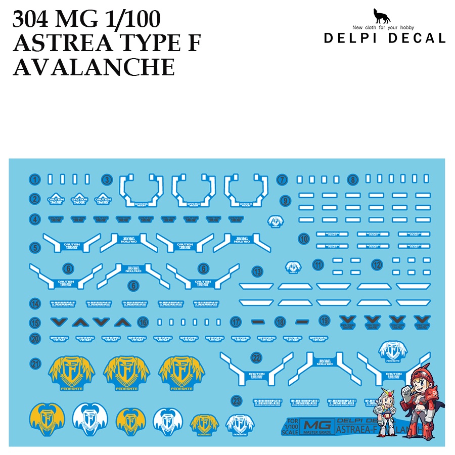 ดีคอลน้ำ [DELPI] 304 MG ASTREA TYPE-F AVALANCHE 1/100 ดีคอลน้ำ Water Decal 304N 304H